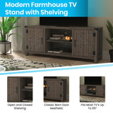 English Elm Charlotte Modern Farmhouse Barn Door TV Stand- Wash Oak for TV's up to 65 Inches-59" Entertainment Center with Adjustable Shelf