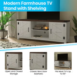 English Elm Charlotte Modern Farmhouse Barn Door TV Stand in for TV's up to 65 Inches - 59 Inch Entertainment Center with Adjustable Shelf