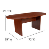 English Elm Commercial Grade 6 Foot (72 inch) Oval Conference Table