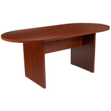 English Elm Commercial Grade 6 Foot (72 inch) Oval Conference Table