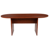 English Elm Commercial Grade 6 Foot (72 inch) Oval Conference Table