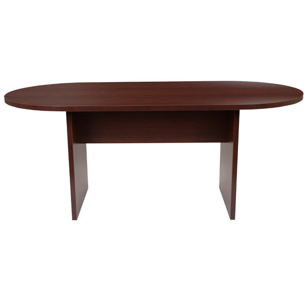 English Elm Commercial Grade 6 Foot (72 inch) Oval Conference Table