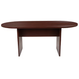 English Elm Commercial Grade 6 Foot (72 inch) Oval Conference Table