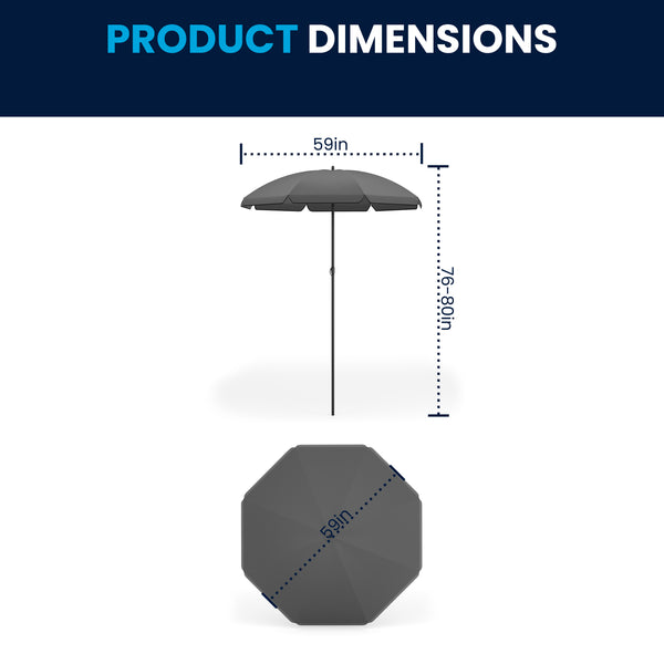 English Elm 6 Piece Patio Garden Set with Umbrella Table and Set of 4 Folding Chairs