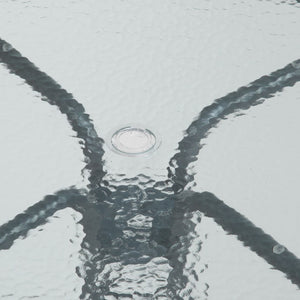 English Elm 6 Piece Patio Garden Set with Umbrella Table and Set of 4 Folding Chairs