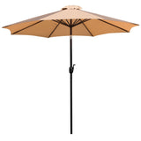 English Elm Commercial Grade 9 FT Round Umbrella with 1.5" Diameter Aluminum Pole with Crank and Tilt Function