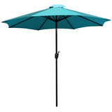 English Elm Commercial Grade 9 FT Round Umbrella with 1.5" Diameter Aluminum Pole with Crank and Tilt Function