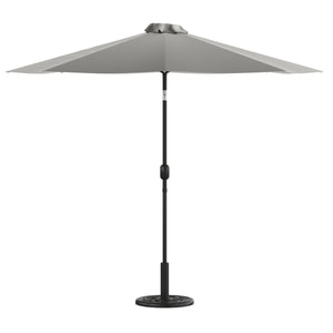 English Elm Commercial Grade 9 FT Round Umbrella with Crank and Tilt Function and Standing Umbrella Base