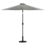 English Elm Commercial Grade 9 FT Round Umbrella with Crank and Tilt Function and Standing Umbrella Base