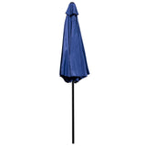 English Elm Commercial Grade 9 FT Round Umbrella with Crank and Tilt Function and Standing Umbrella Base