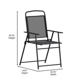 English Elm Commercial Grade - Set of 2 Folding Patio Sling Chairs, Outdoor Textilene Lawn Chairs with Armrests