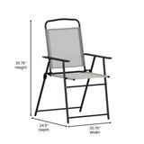 English Elm Commercial Grade - Set of 2 Folding Patio Sling Chairs, Outdoor Textilene Lawn Chairs with Armrests