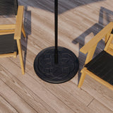 English Elm Commercial Grade Universal Cement Patio Umbrella Base with Weatherproof Plastic Polymer Coating - 19.25" Diameter