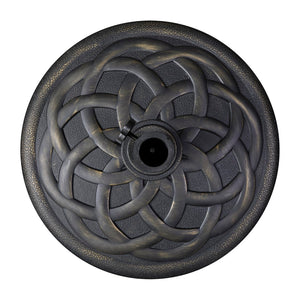 English Elm Commercial Grade Universal Cement Patio Umbrella Base with Weatherproof Plastic Polymer Coating - 19.25" Diameter