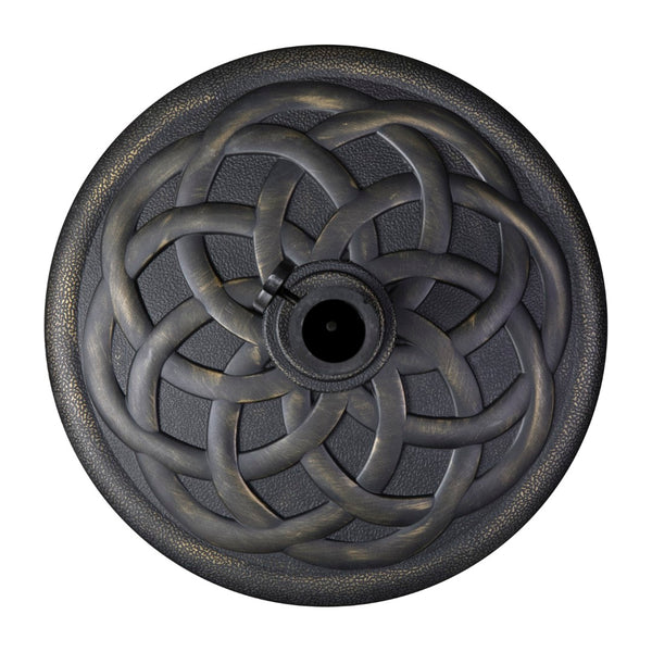 English Elm Commercial Grade Universal Cement Patio Umbrella Base with Weatherproof Plastic Polymer Coating - 19.25" Diameter