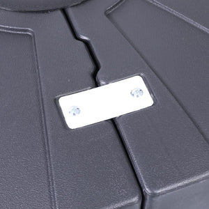 English Elm Heavy Duty Weather-Resistant Universal Offset Umbrella Base with Grooved Handles and Built-In Wheels