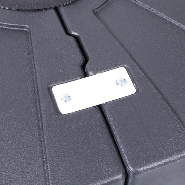 English Elm Heavy Duty Weather-Resistant Universal Offset Umbrella Base with Grooved Handles and Built-In Wheels