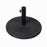 English Elm Universal Cement Patio Umbrella Base with Sunburst Patterned Weatherproof Plastic Polymer Coating - 19.25" Diameter