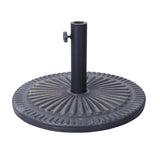 English Elm Universal Cement Patio Umbrella Base with Sunburst Patterned Weatherproof Plastic Polymer Coating - 19.25" Diameter