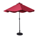 English Elm Commercial Grade Commercial Grade 9 FT Round Umbrella with 32 Solar LED Lights and Crank and Tilt Functionality