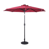 English Elm Commercial Grade Commercial Grade 9 FT Round Umbrella with 32 Solar LED Lights and Crank and Tilt Functionality