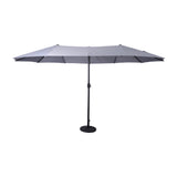 English Elm Commercial Grade Commercial Grade 15 FT Triple Head Patio Umbrella with Crank and Easy Lift Functionality