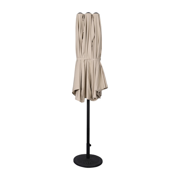 English Elm Commercial Grade Commercial Grade 15 FT Triple Head Patio Umbrella with Crank and Easy Lift Functionality