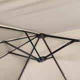 English Elm Commercial Grade Commercial Grade 15 FT Triple Head Patio Umbrella with Crank and Easy Lift Functionality