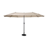 English Elm Commercial Grade Commercial Grade 15 FT Triple Head Patio Umbrella with Crank and Easy Lift Functionality