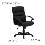 English Elm Commercial Grade Mid-Back LeatherSoft Swivel Task Office Chair with Arms