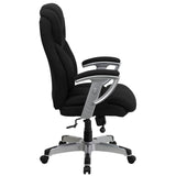 English Elm Commercial Grade Series Big & Tall 400 lb. Rated Executive Ergonomic Office Chair with Silver Adjustable Arms