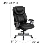 English Elm Commercial Grade Series Big & Tall 400 lb. Rated Executive Ergonomic Office Chair with Silver Adjustable Arms