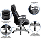 English Elm Commercial Grade Series Big & Tall 400 lb. Rated Executive Ergonomic Office Chair with Silver Adjustable Arms