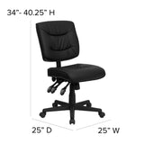 English Elm Commercial Grade Mid-Back LeatherSoft Multifunction Swivel Ergonomic Task Office Chair