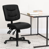 Commercial Grade Mid-Back LeatherSoft Multifunction Swivel Ergonomic Task Office Chair