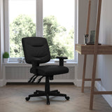 Commercial Grade Mid-Back LeatherSoft Multifunction Swivel Ergonomic Task Office Chair with Adjustable Arms