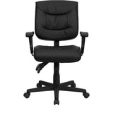 English Elm Commercial Grade Mid-Back LeatherSoft Multifunction Swivel Ergonomic Task Office Chair with Adjustable Arms