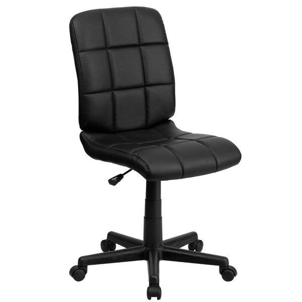 English Elm Commercial Grade Mid-Back Quilted Vinyl Swivel Task Office Chair