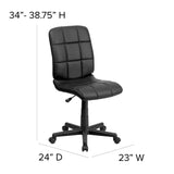 English Elm Commercial Grade Mid-Back Quilted Vinyl Swivel Task Office Chair