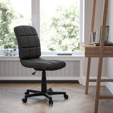 English Elm Commercial Grade Mid-Back Quilted Vinyl Swivel Task Office Chair