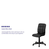 English Elm Commercial Grade Mid-Back Quilted Vinyl Swivel Task Office Chair