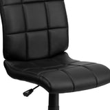 English Elm Commercial Grade Mid-Back Quilted Vinyl Swivel Task Office Chair