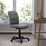 English Elm Commercial Grade Mid-Back Quilted Vinyl Swivel Task Office Chair