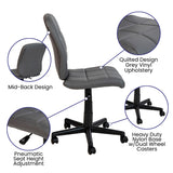 English Elm Commercial Grade Mid-Back Quilted Vinyl Swivel Task Office Chair