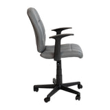 English Elm Commercial Grade Mid-Back Quilted Vinyl Swivel Task Office Chair with Arms