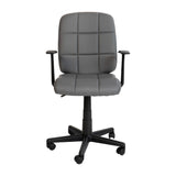 English Elm Commercial Grade Mid-Back Quilted Vinyl Swivel Task Office Chair with Arms