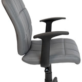 English Elm Commercial Grade Mid-Back Quilted Vinyl Swivel Task Office Chair with Arms