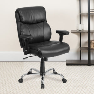 English Elm Commercial Grade Series Big & Tall 400 lb. Rated Ergonomic Task Office Chair with Clean Line Stitching and Arms