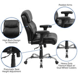 English Elm Commercial Grade Series Big & Tall 400 lb. Rated Ergonomic Task Office Chair with Clean Line Stitching and Arms