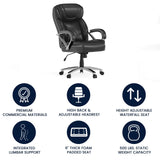 English Elm Commercial Grade Series Big & Tall 500 lb. Rated LeatherSoft Executive Swivel Ergonomic Office Chair with Extra Wide Seat